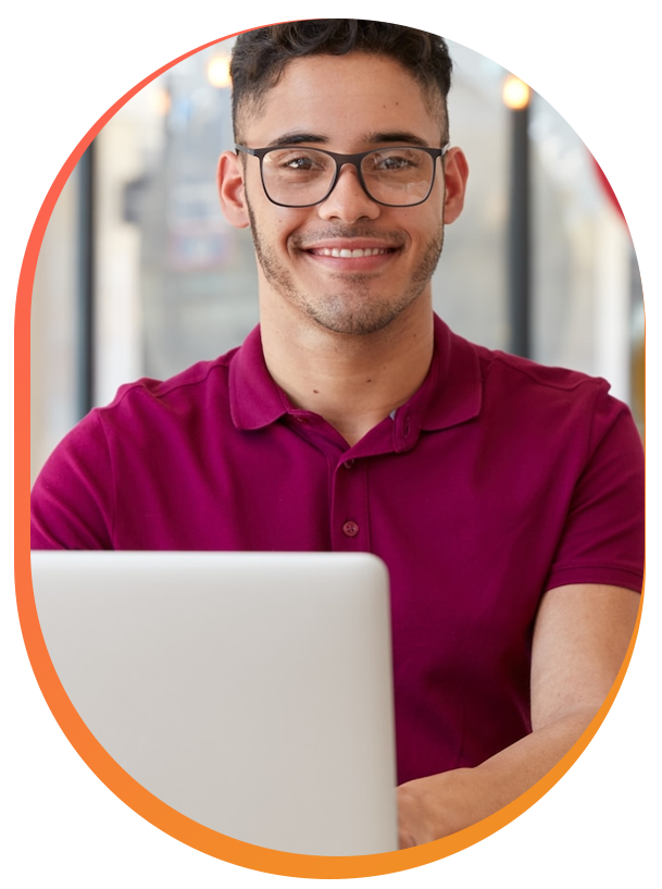 Sharper Labs IT consultant with a laptop