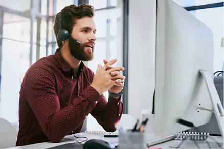 Marketing specialist engaging with customers online